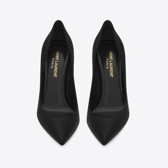 Saint Laurent Paris ANJA PUMPS IN LEATHER sz 39 Made in Italy black - Picture 1 of 16